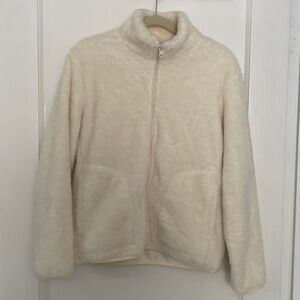Women's Off White Fleece Jacket Emart Size M
